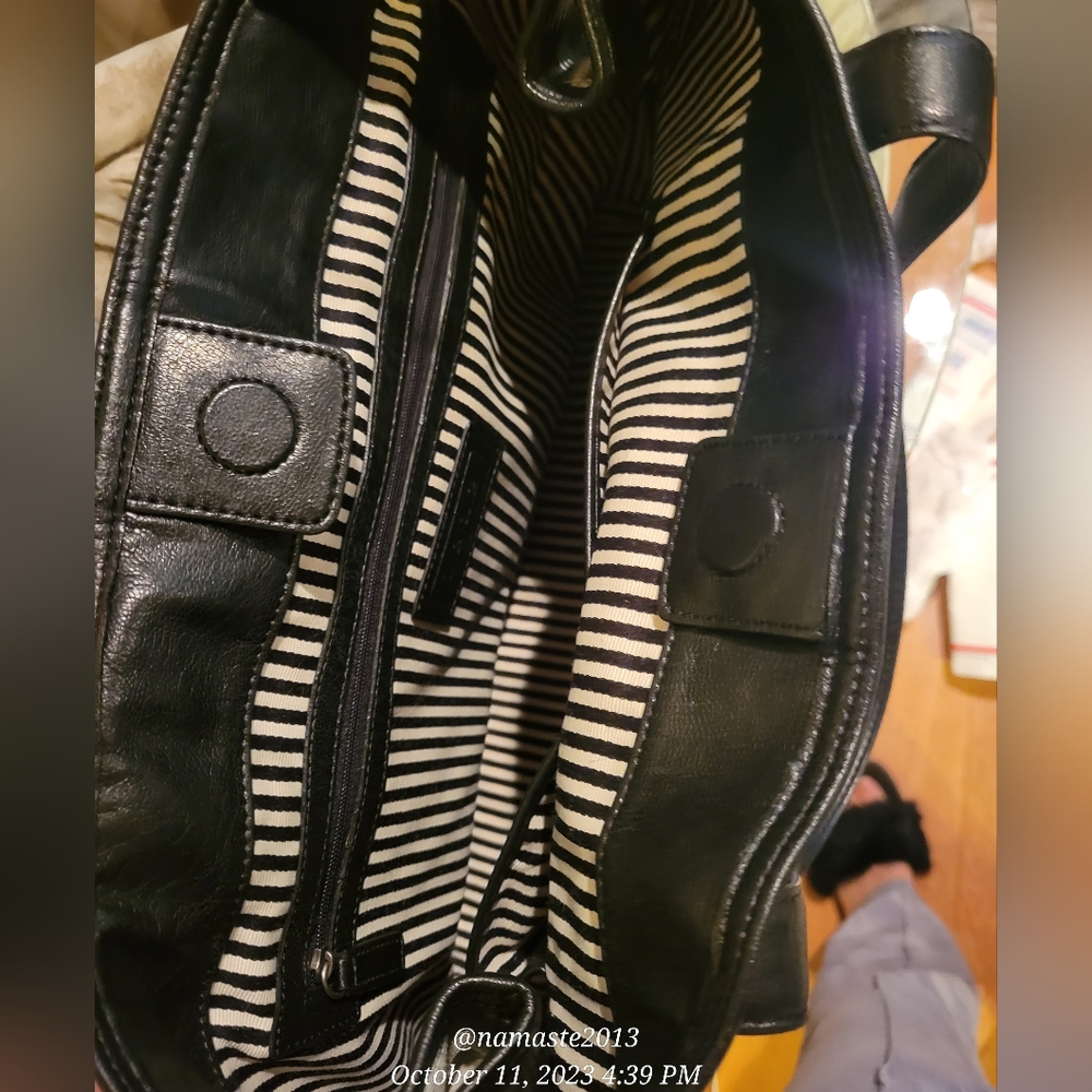 L.A.M.B. by Gwen Stefani Logo Tote Bag Black White  Luxury Designer Bag #583 - Picture 9 of 14